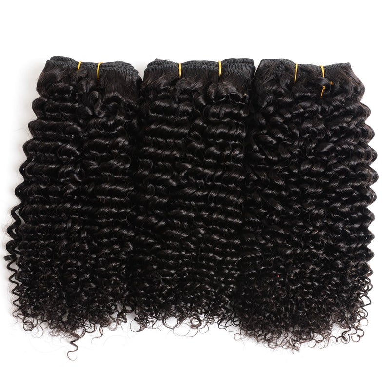 luxnovolex Brazilian Kinky Curly Virgin Hair 9A Grade Unprocessed Remy Virgin Cheap Human Hair Weave Extensions with Luxnovolex Human Hair Bundles (16 16 16) - Image 4